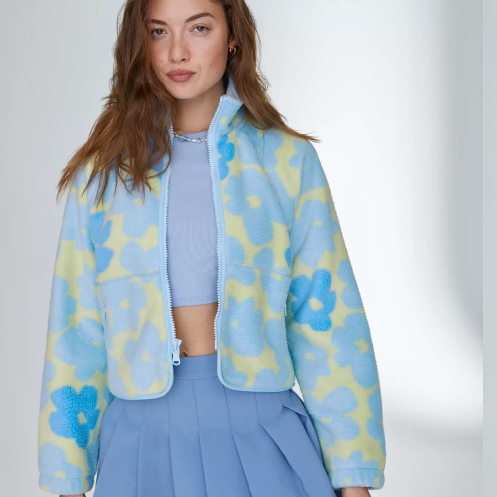 Aritzia indie zip up fleece jacket